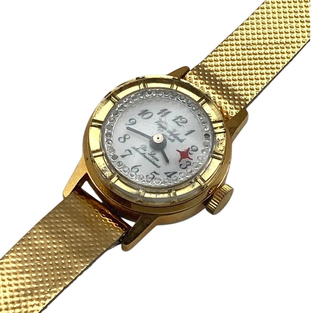 VTG Virgin Island Deluxe 17j Mechanical Women's Swiss Watch 22mm Orbiting Second